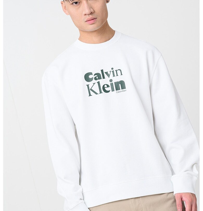 Суитшърт с лого - Черен/Мръснобял CALVIN KLEIN