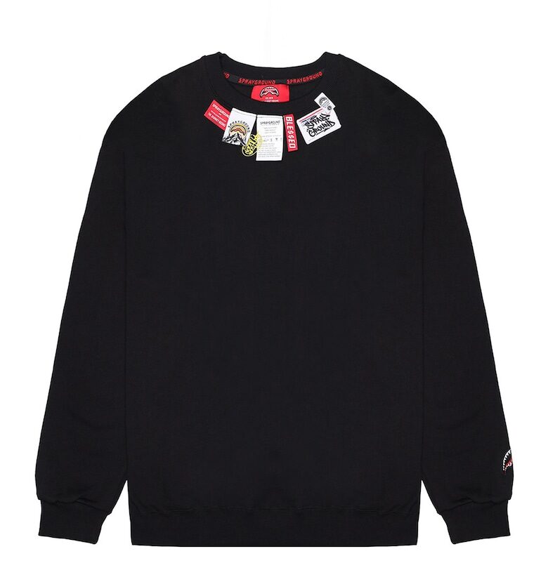 Суитшърт с лого на деколтето - Черен Sprayground