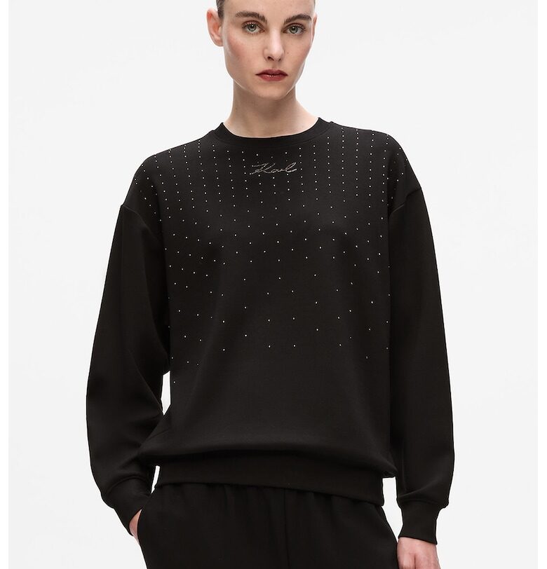 Суитшърт с нитове - Черен Karl Lagerfeld