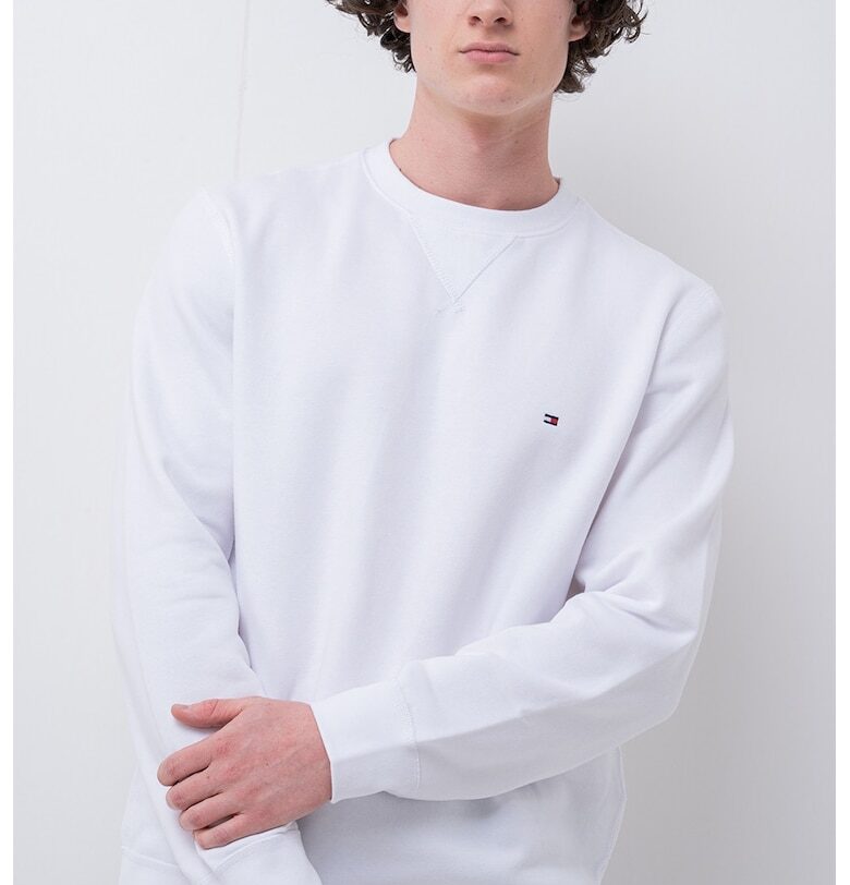 Суитшърт с овално деколте - Бял Tommy Hilfiger