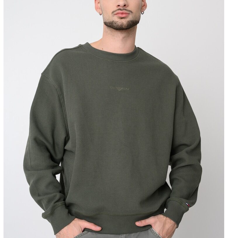 Суитшърт с овално деколте - Зелени аспержи Tommy Jeans