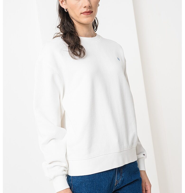 Суитшърт с овално деколте - Мръснобял Tommy Hilfiger