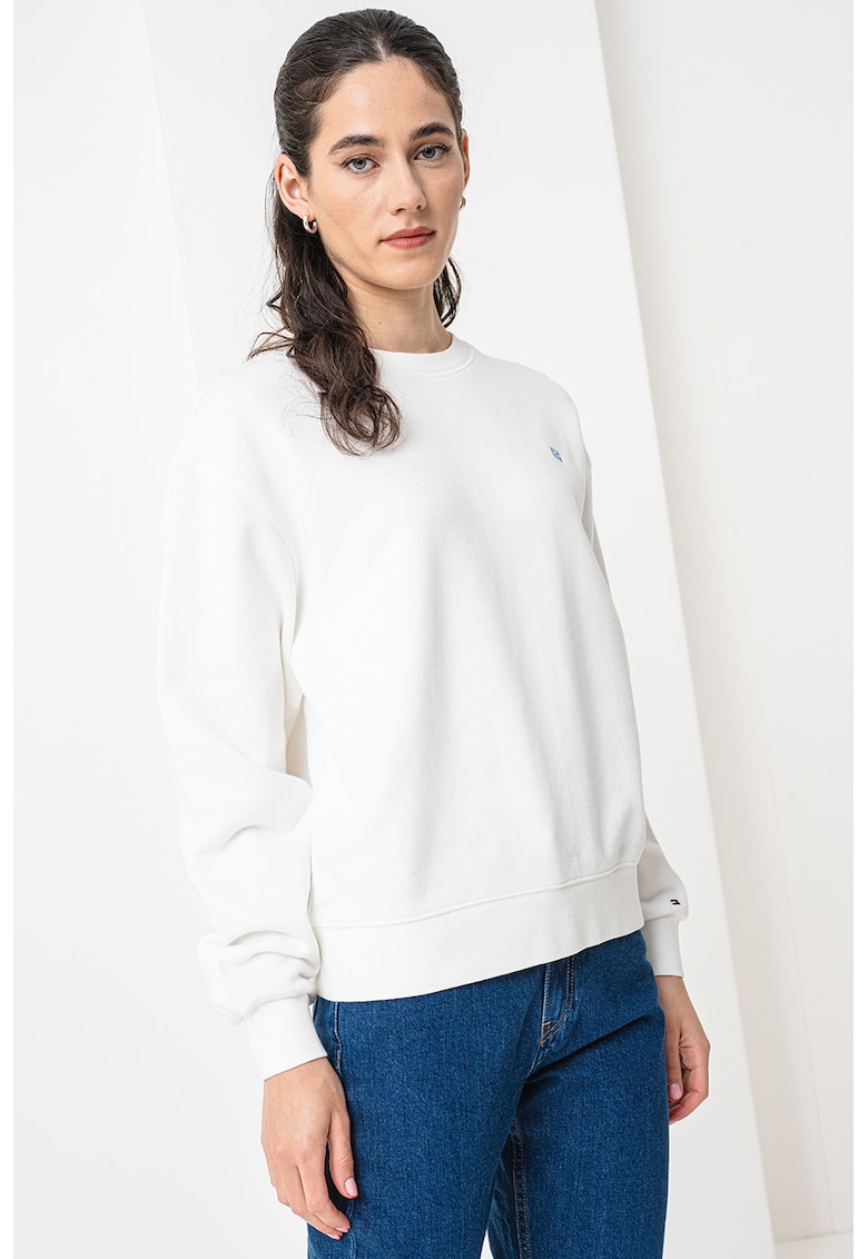 Суитшърт с овално деколте - Мръснобял Tommy Hilfiger
