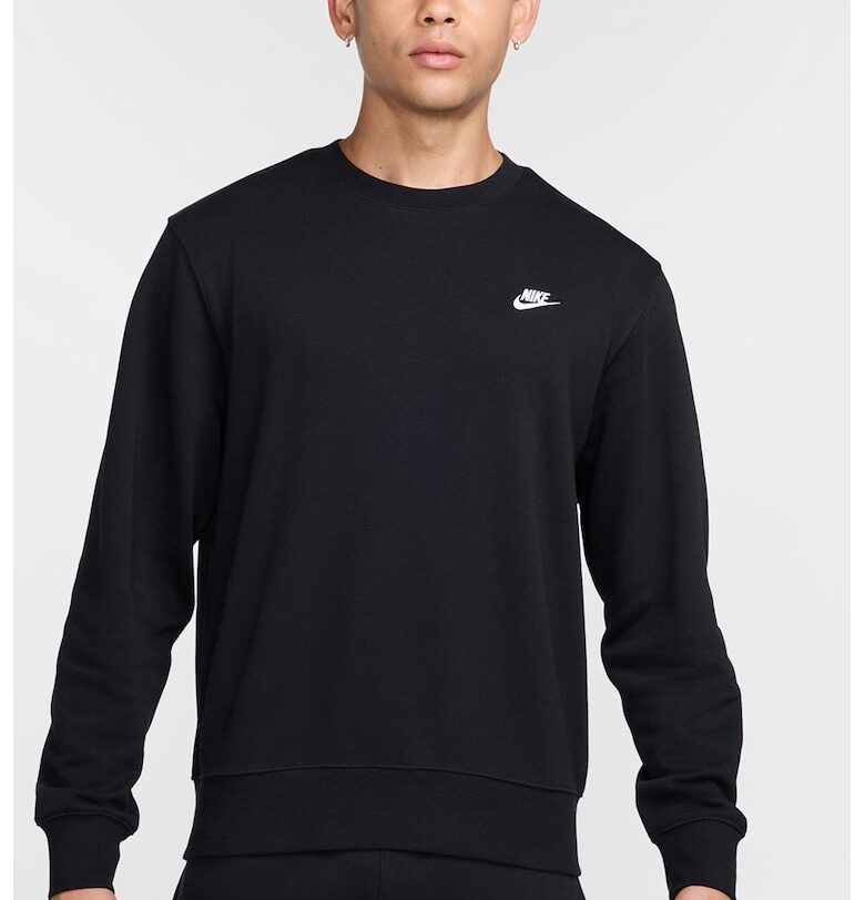 Суитшърт с овално деколте и бродирано лого - Черен Nike