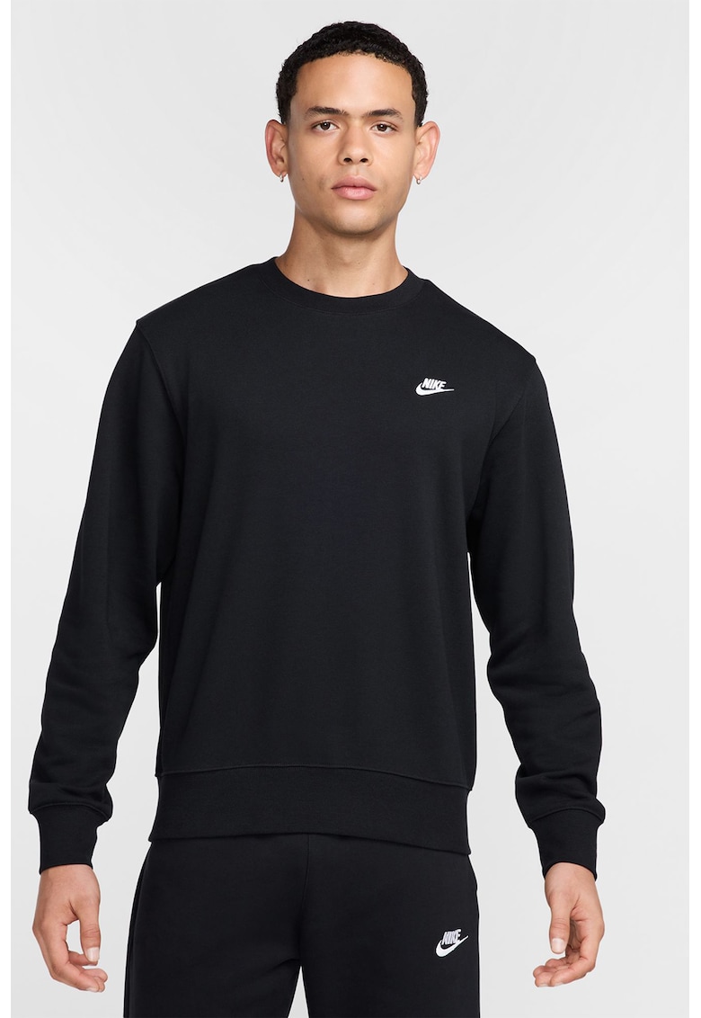 Суитшърт с овално деколте и бродирано лого - Черен Nike