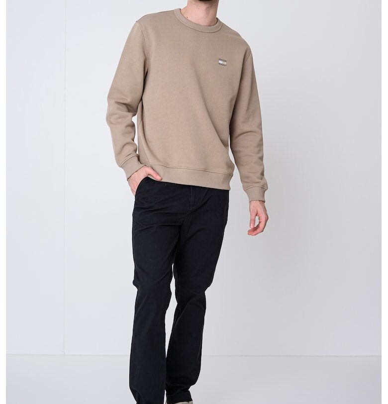 Суитшърт с овално деколте и лого - Бежов Tommy Jeans