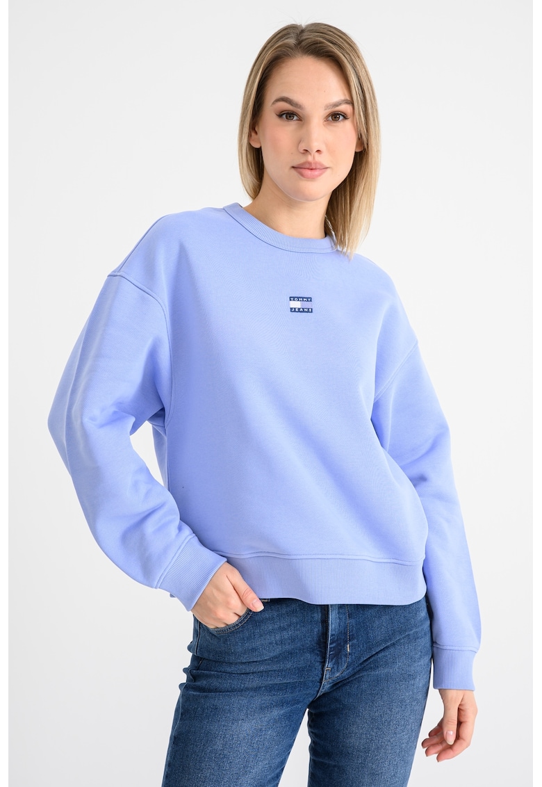 Суитшърт с овално деколте и лого - Пастелносин/Син Tommy Jeans
