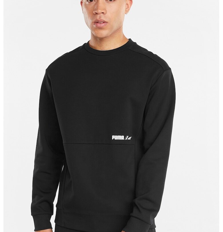 Суитшърт с овално деколте и лого - Черен - Puma