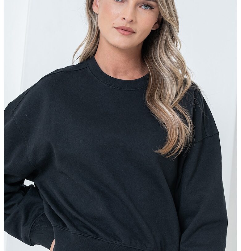 Суитшърт с овално деколте и паднали ръкави - Черен CALVIN KLEIN