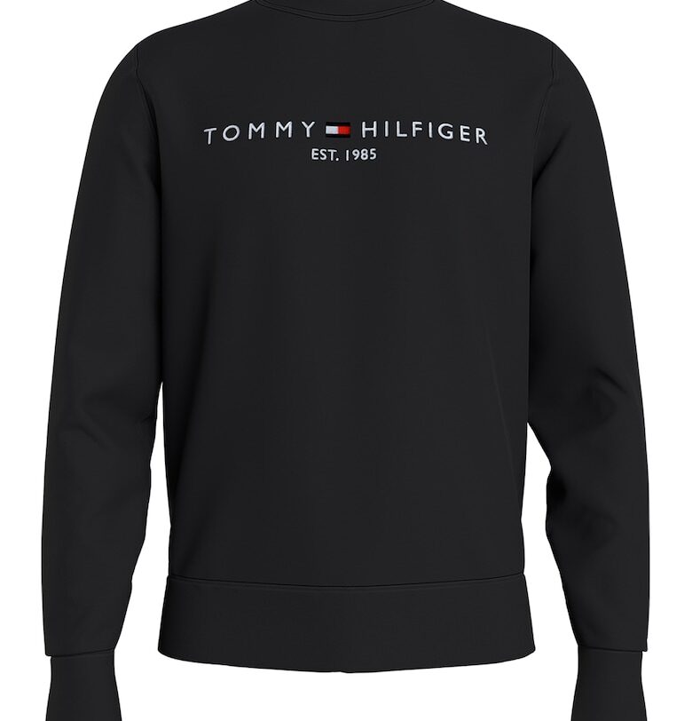 Суитшърт с органичен памук и лого - Черен Tommy Hilfiger
