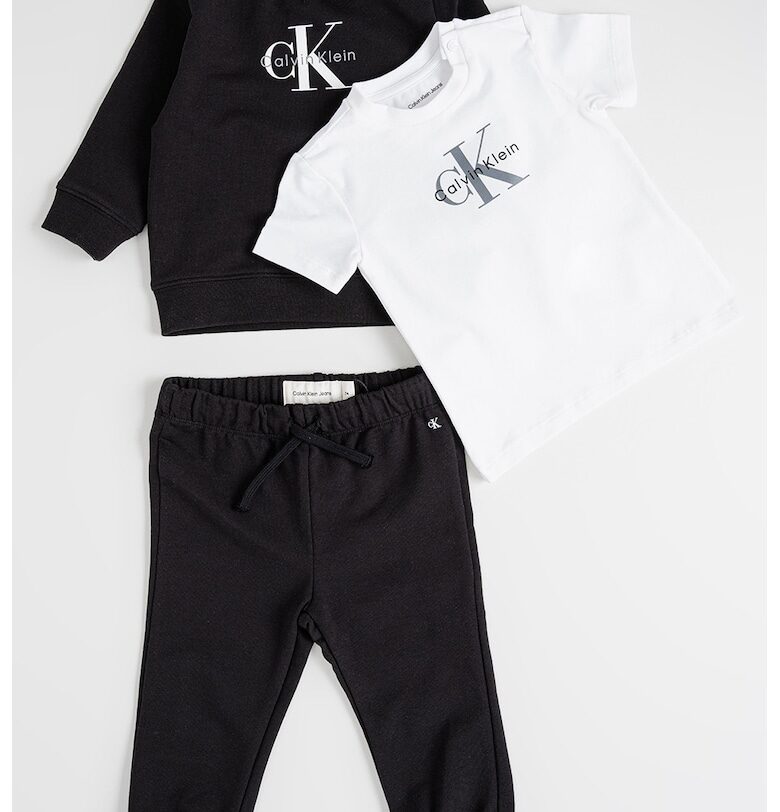 Суитшърт с органичен памук - тениска и спортен панталон - Бял/Черен CALVIN KLEIN