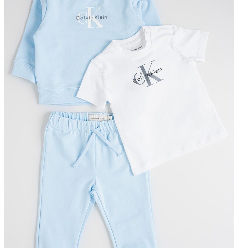 Суитшърт с органичен памук - тениска и спортен панталон - Пастелносин CALVIN KLEIN