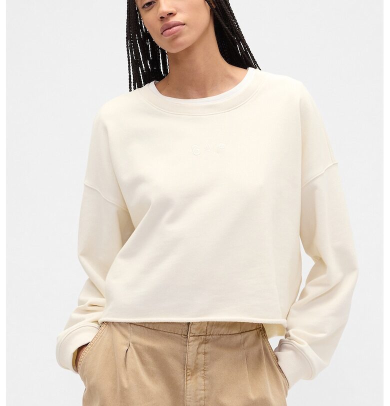 Суитшърт с паднали ръкави - Крем GAP