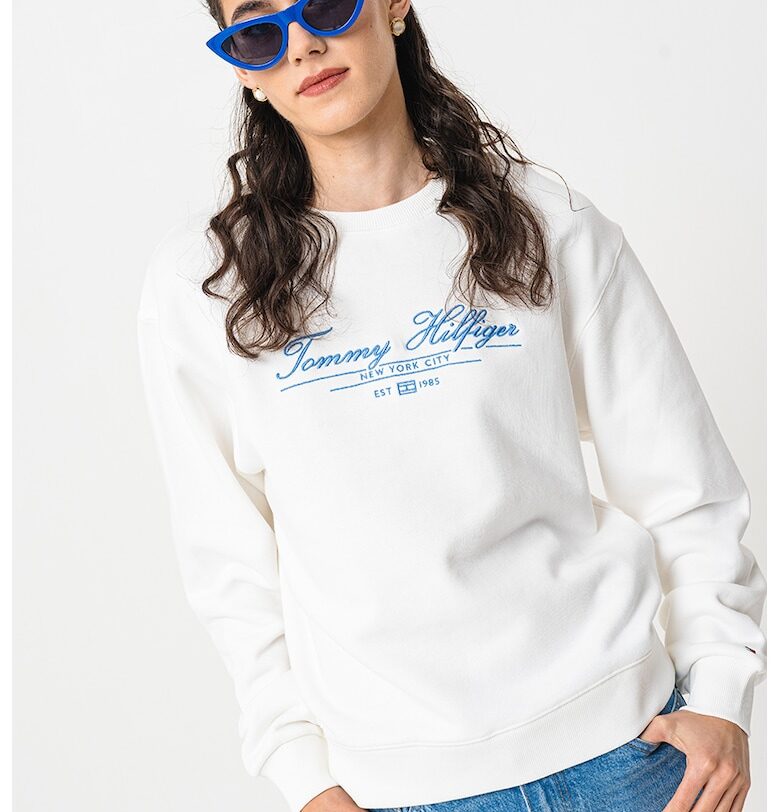 Суитшърт с паднали ръкави - Мръснобял Tommy Hilfiger