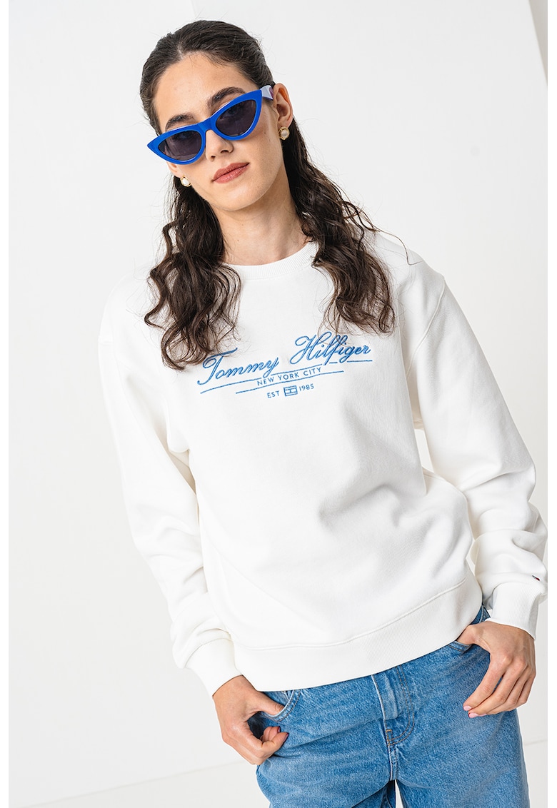 Суитшърт с паднали ръкави - Мръснобял Tommy Hilfiger