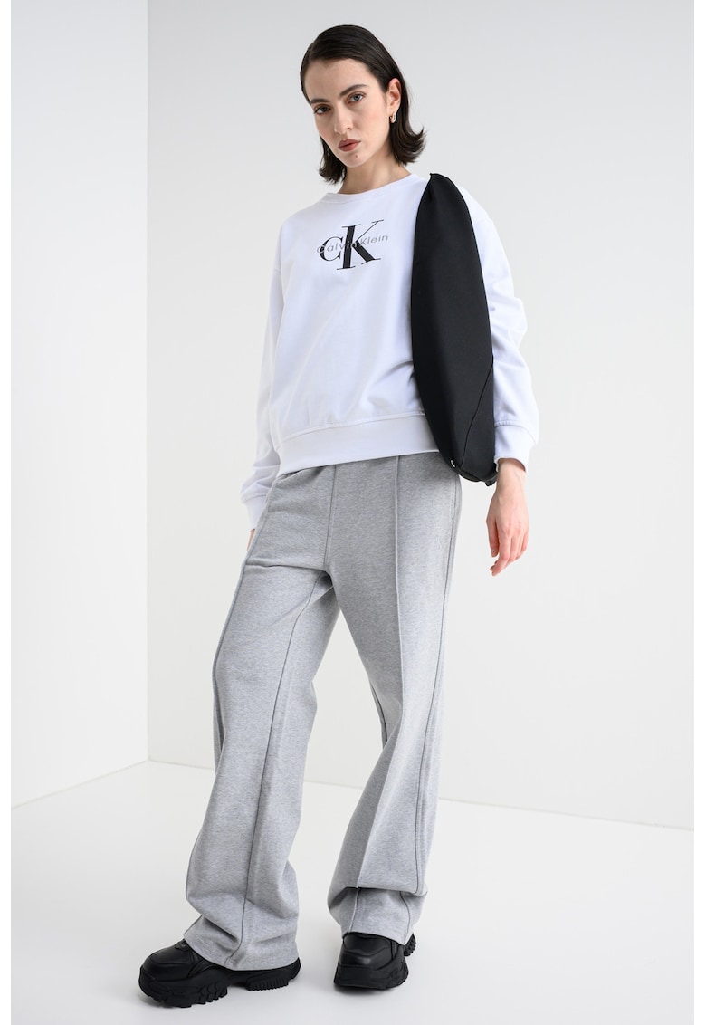 Суитшърт с паднали ръкави и лого - Бял CALVIN KLEIN JEANS