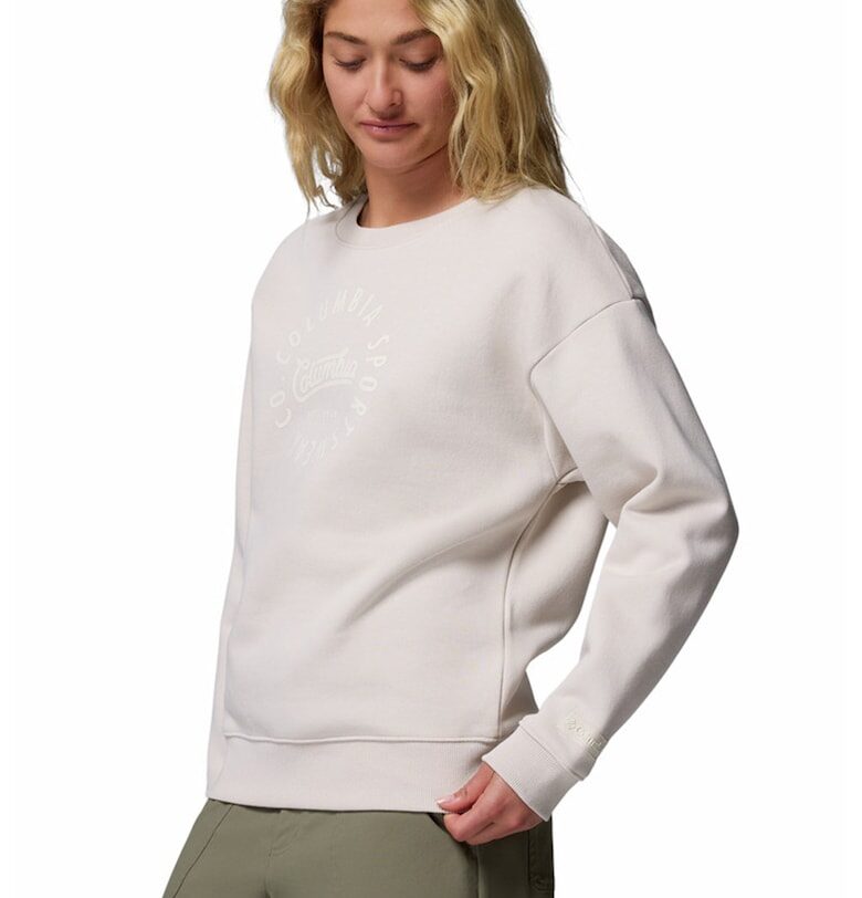 Суитшърт с паднали ръкави и лого - Светло бежово Columbia