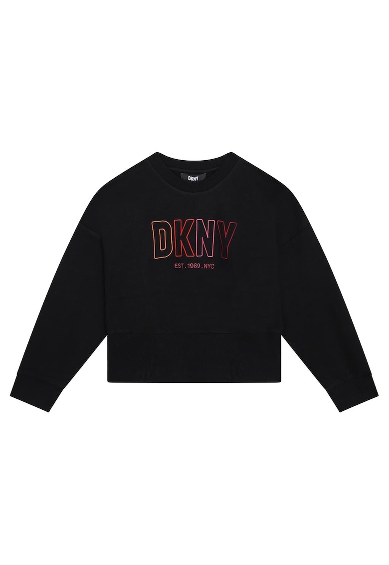Суитшърт с паднали ръкави и лого DKNY