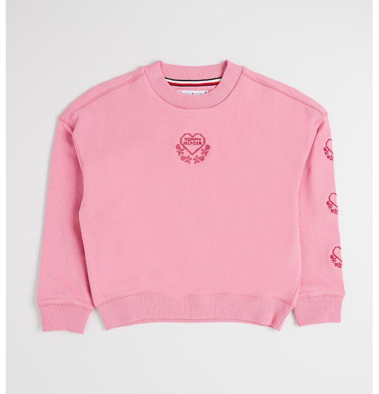 Суитшърт с памук - Розово Tommy Hilfiger