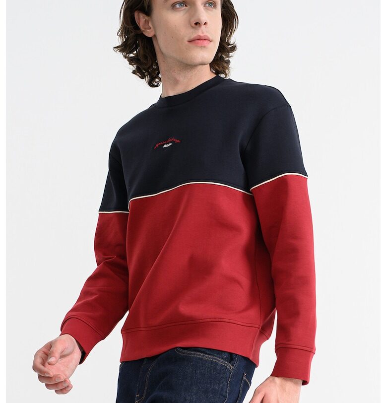 Суитшърт с памук - Червен/Слонова кост/Ултрамарин синьо ARMANI EXCHANGE