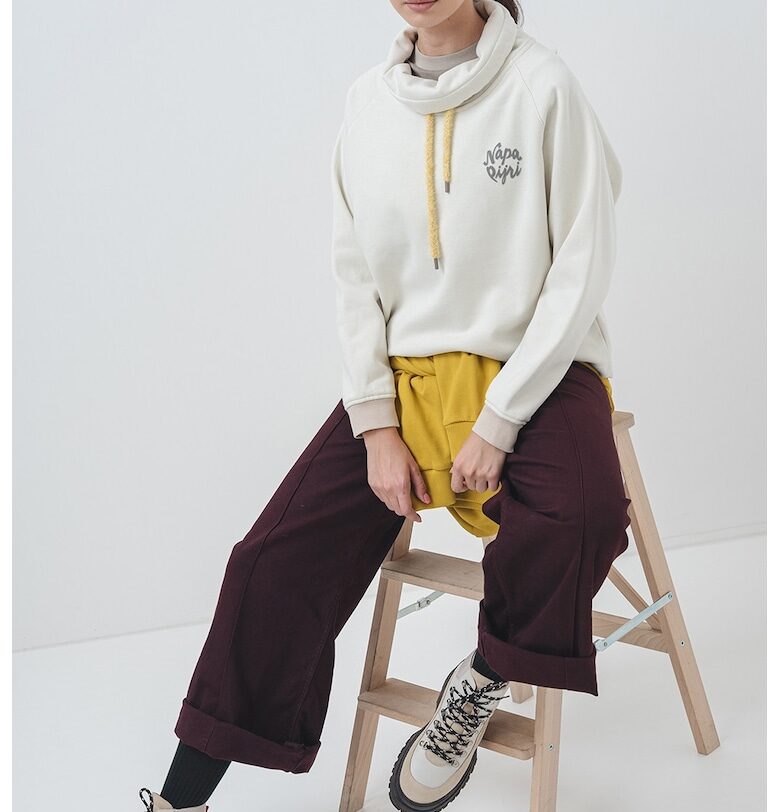 Суитшърт с памук с лого - Бежов Napapijri