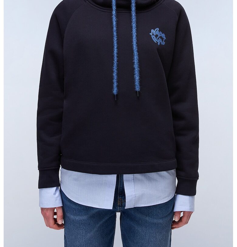 Суитшърт с памук с лого - Ултрамарин синьо/Син Napapijri