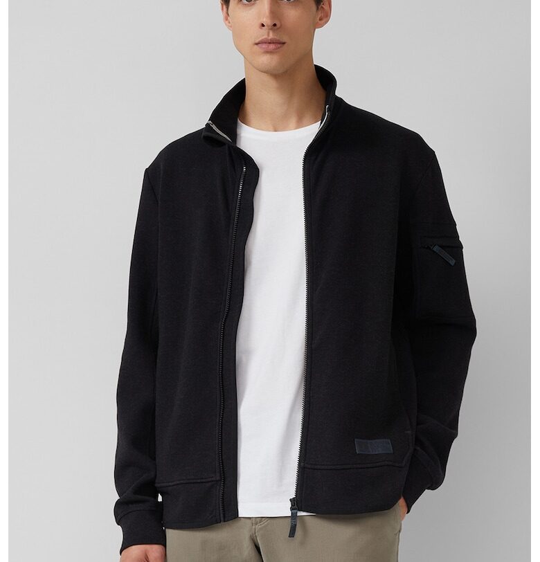 Суитшърт с памук с цип - Черен sOliver