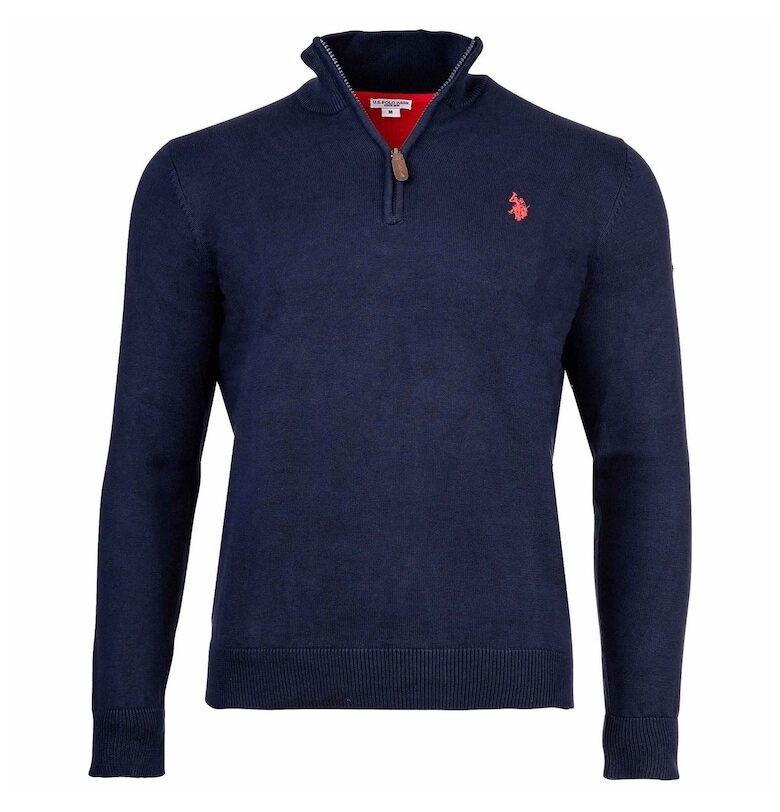 Суитшърт с права яка - Тъмносин US Polo Assn