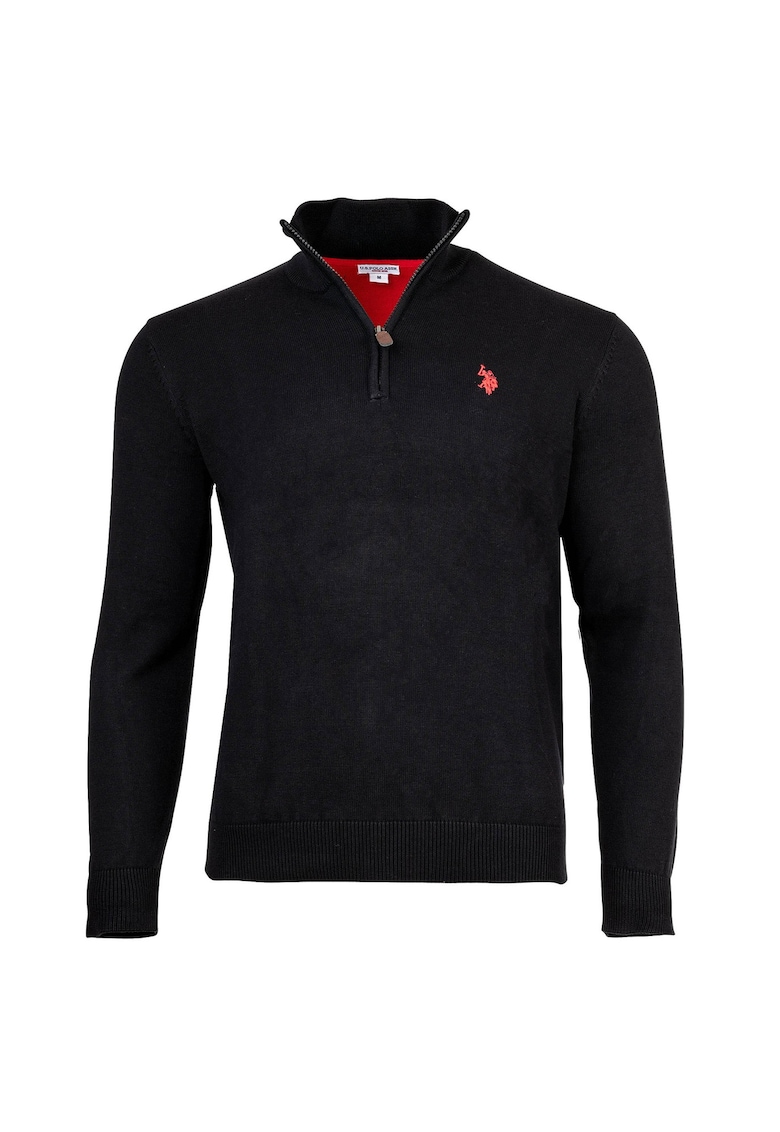 Суитшърт с права яка - Черен US Polo Assn