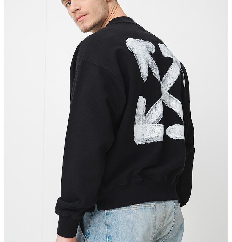 Суитшърт с принт - Бял/Черен OFF-WHITE