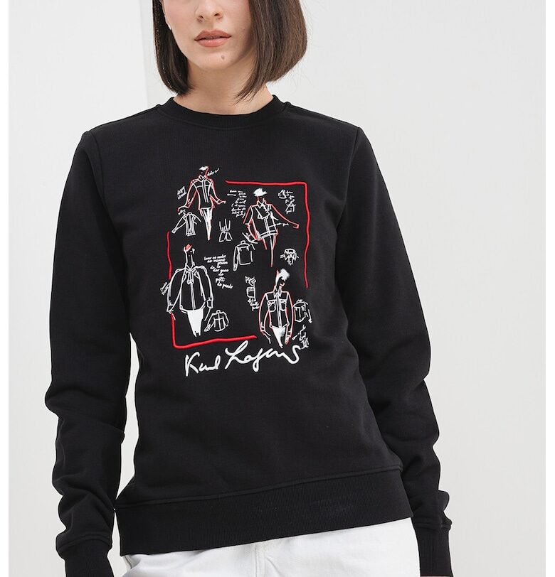 Суитшърт с принт и лого - Черен Karl Lagerfeld