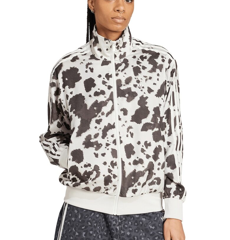 Суитшърт с цип и десен - Кафяв/Мръснобял adidas Originals