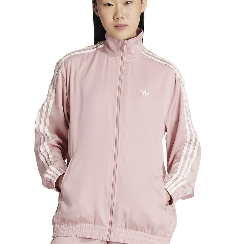 Суитшърт с цип и джобове - Бял/Розово adidas Originals