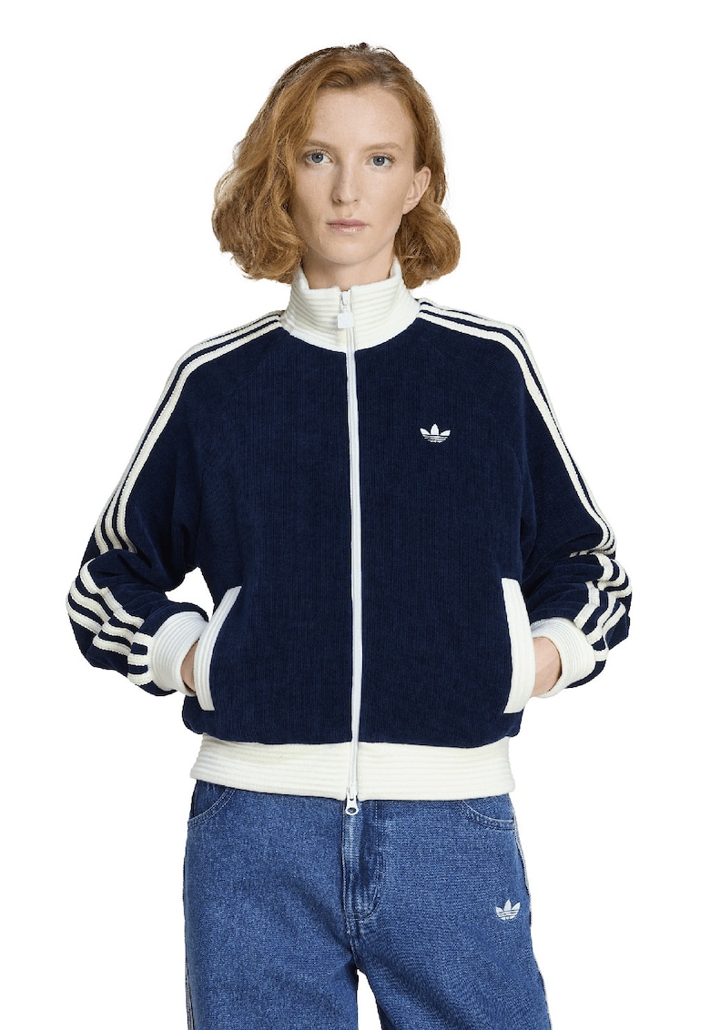 Суитшърт с цип и джобове - Тъмносин adidas Originals