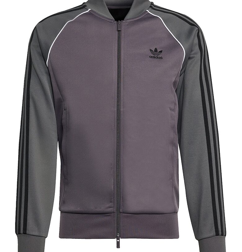 Суитшърт с цип и лого - Бял/Черен/Сив adidas Originals