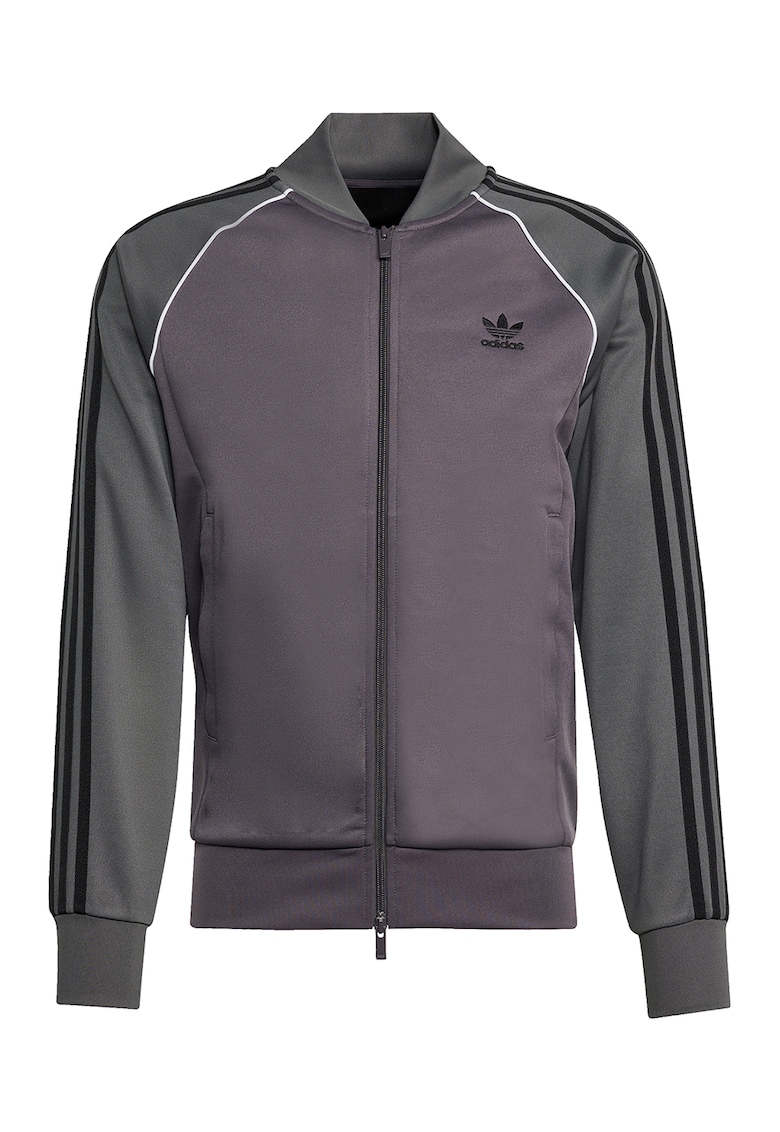 Суитшърт с цип и лого - Бял/Черен/Сив adidas Originals