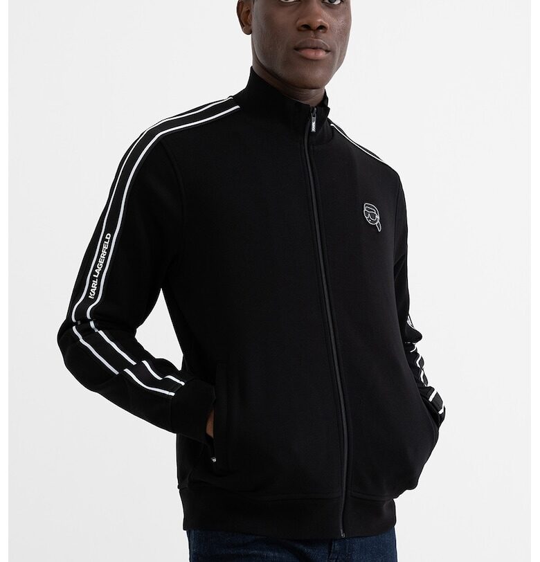 Суитшърт с цип и лого - Черен/Мръснобял Karl Lagerfeld