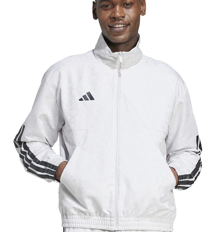 Суитшърт с цип и лого - Черен/Светло сив adidas Sportswear