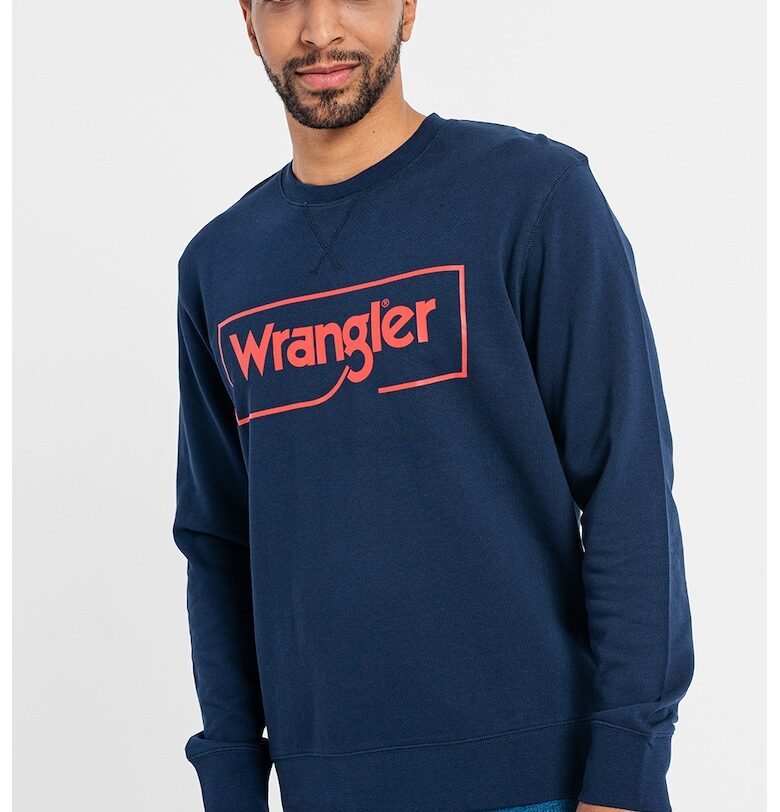 Суитшърт със стандартна кройка и лого - Червен/Тъмносин Wrangler