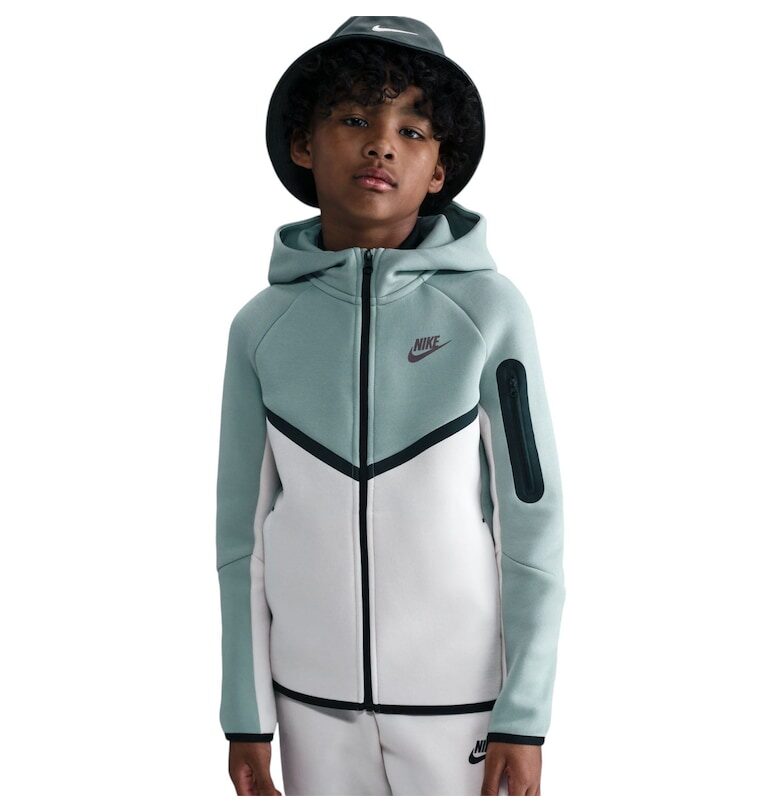 Суичър  Tech Fleece FZ - PD 50366 - Бял/Зелен Nike