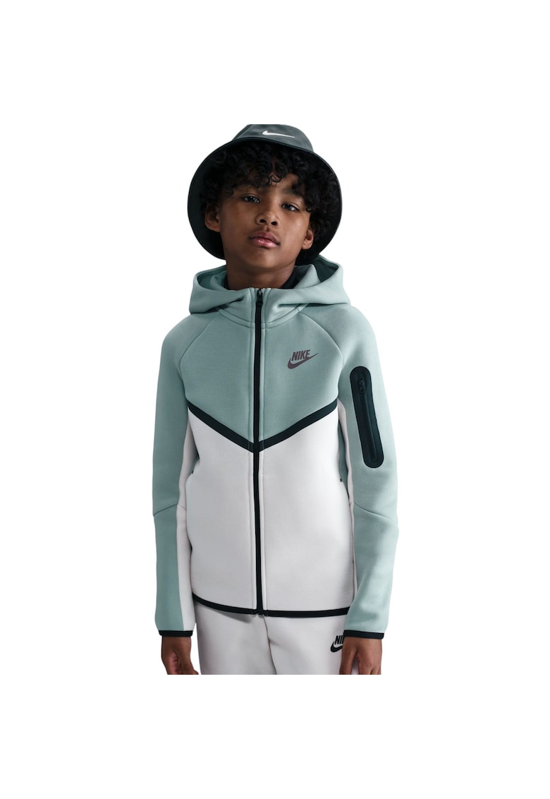 Суичър Tech Fleece FZ - PD 50366 - Бял/Зелен Nike