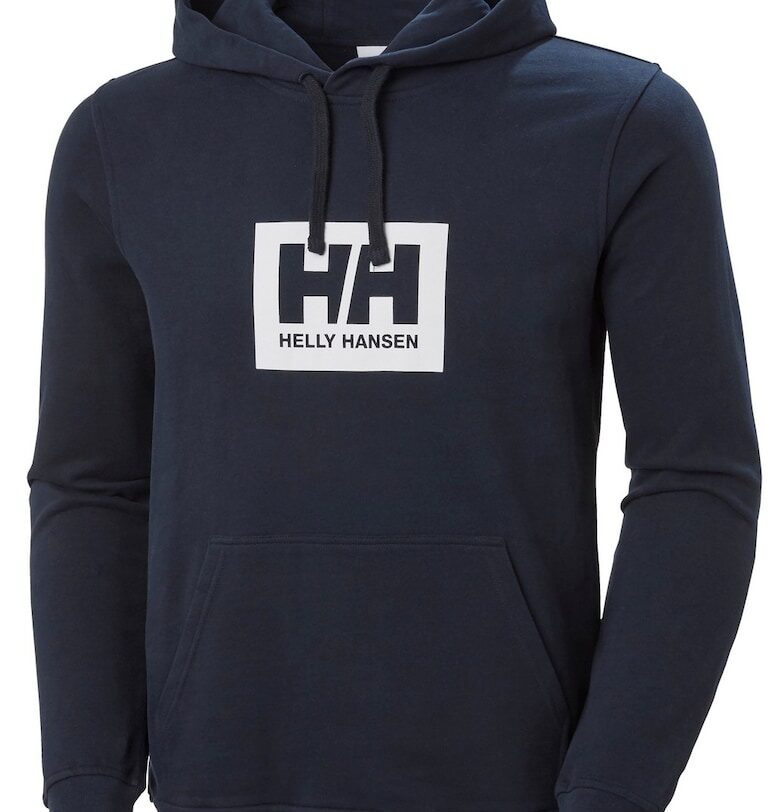 Суичър за мъже  Hh Box Hoodie - Черен - Тъмносин Helly Hansen