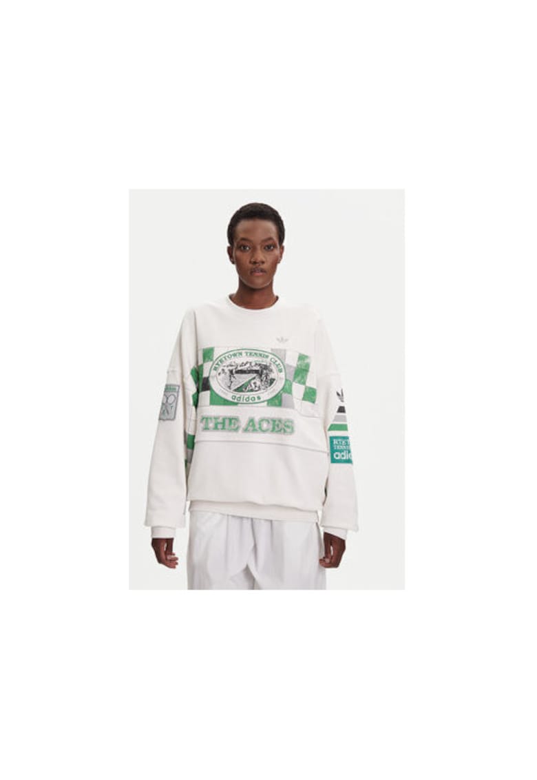 Суичър от памук с дълги ръкави и предно лого adidas