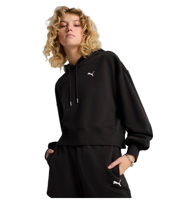 Суичър с качулка  Wardrobe Ess Relaxed Cropped Hoodie Tr - Черен Puma