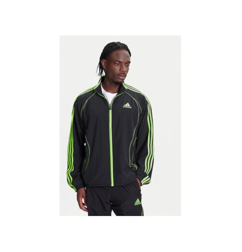 Суичър с контрастен цип и контрастни райета на ръкавите - adidas