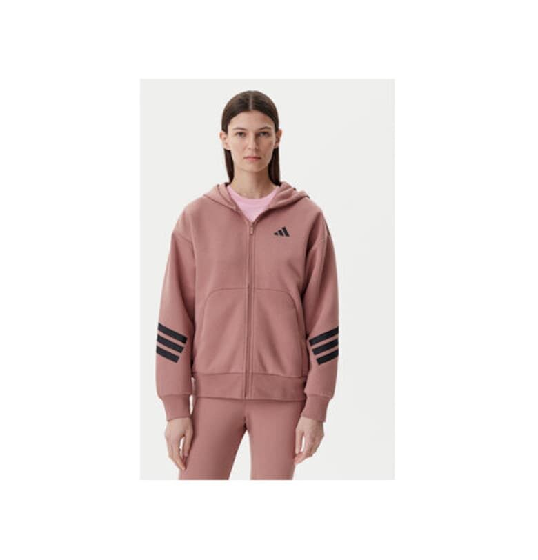 Суичър с лого и цип - Прашно розово adidas