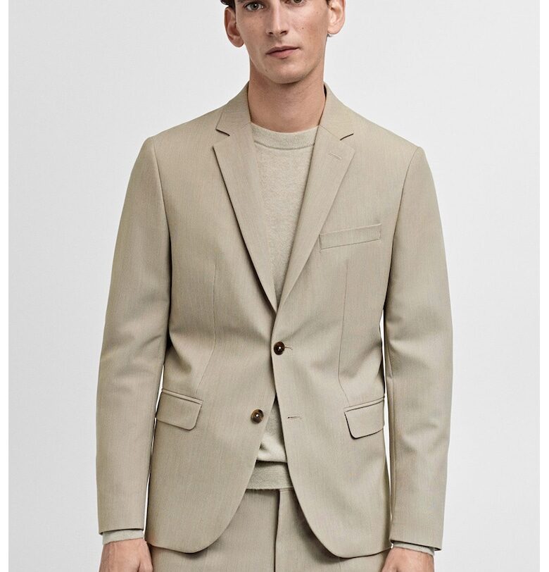 Супер слим сако - Бежов Mango