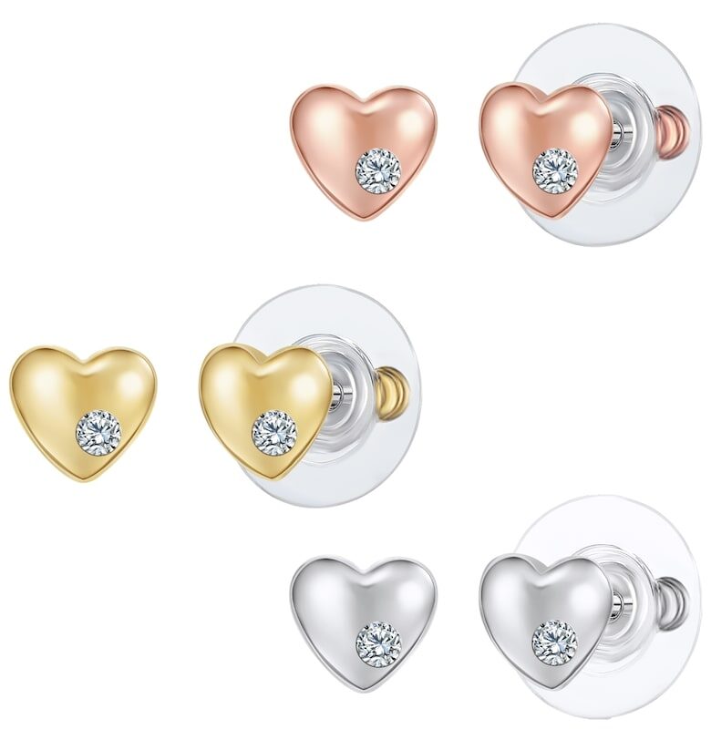 - Сърцевидни обеци с покритие от 14K злато с кристали Lulu  Jane