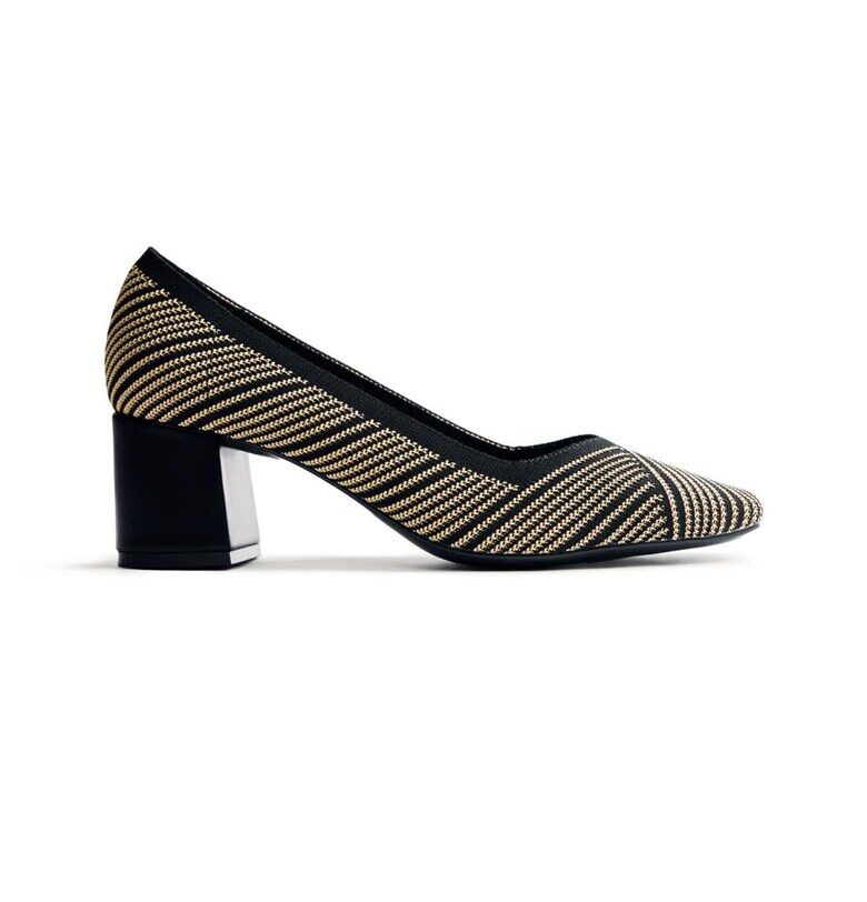 Текстилни обувки с квадратен връх и ток - Черен Gioseppo