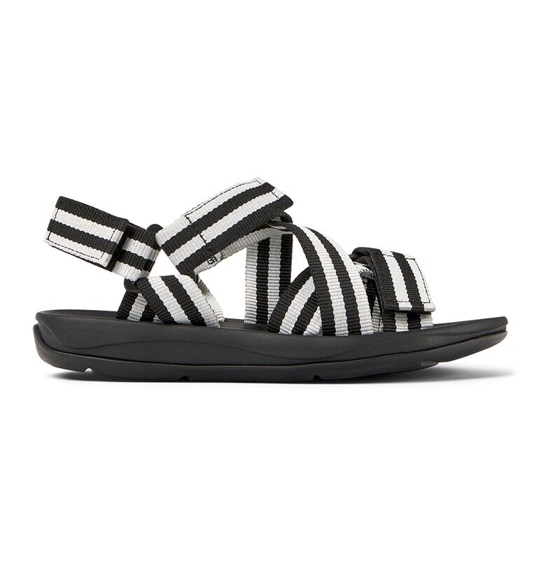 Текстилни сандали с велкро - Бял/Черен Camper